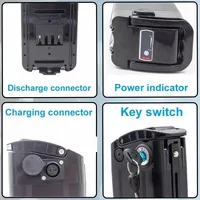 Batterie pour vélo électrique Pedelec 36V 48V, pack de batteries 15Ah 20Ah 25Ah, batterie Li-Ion Silver Fish pour moteur de vélo 1000W 800W 750W 500W 350W 250W avec chargeur et BMS 5