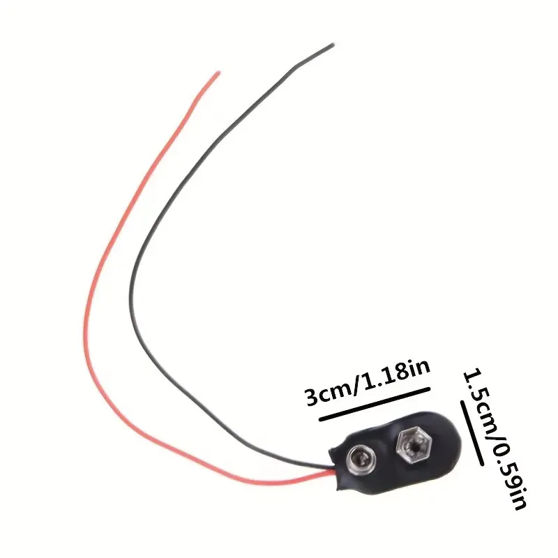 5/10PCS I-Type 9V Battery Connector 9 Volt Battery Clip 9V Battery Clip Connector with Wire and Hard Buckle Plastic Housing image 5