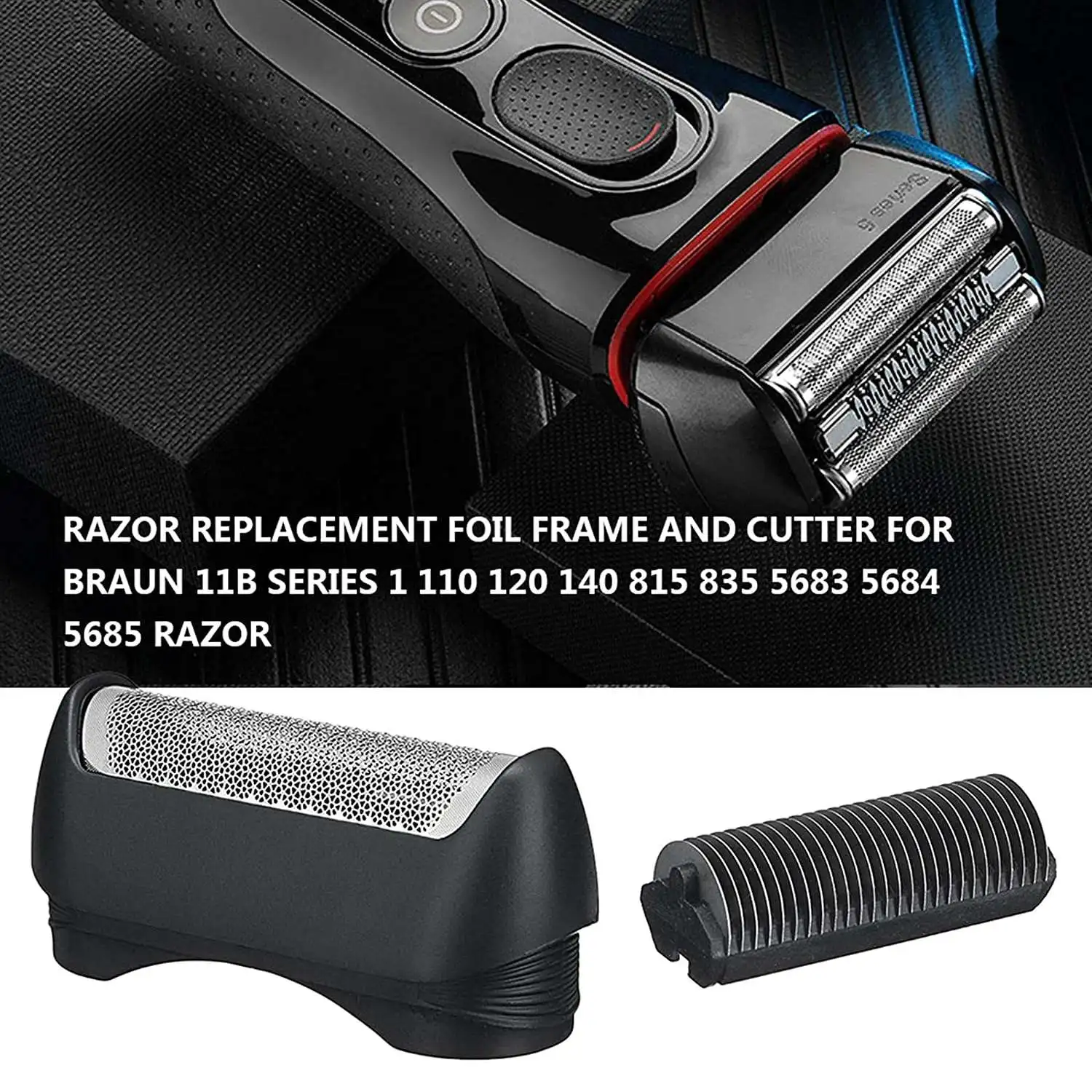 Electric Shaver Replacement Head for Braun 11B Series, Replace Shear Blade Cutters 1/110/120/140/815/835/5683/5684/5685 3