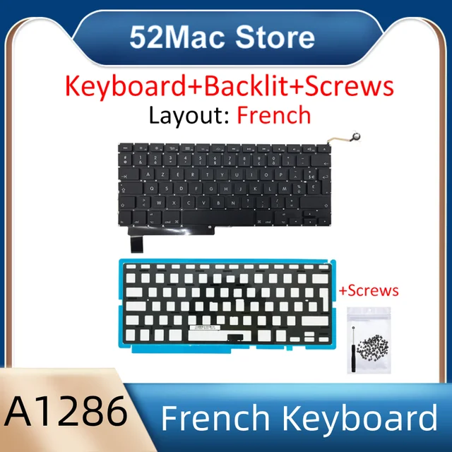 Clavier Français AZERTY pour MacBook Pro 15 2009 à 2012 A1286