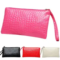 Mode femmes sac à main Faux cuir portefeuille sac à main fermeture à glissière Portable couleur unie téléphone poignée sac Long portefeuille 6