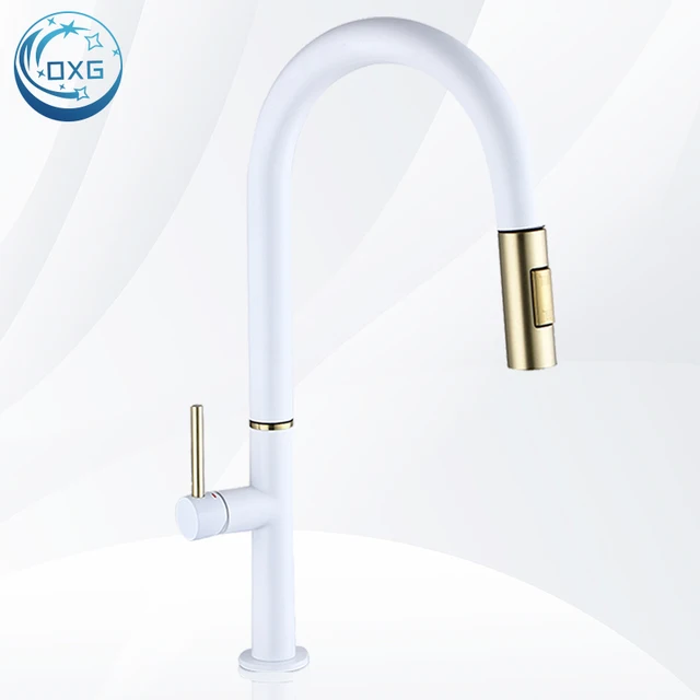 OXG 304 สแตนเลสตะกั่ว-ฟรีก๊อกน้ําห้องครัว Pull-Out Sprayer Dual Water โหมด Gourmet ก๊อกน้ําอ่างล้างจาน 1