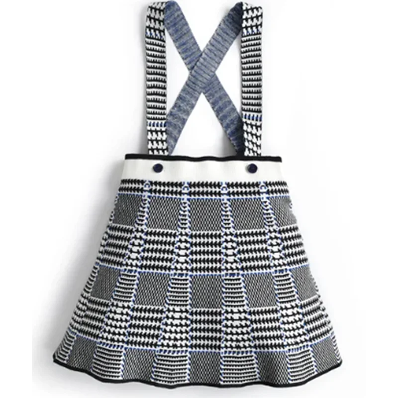 Хлопковая клетчатая юбка, зимняя одежда для девочек, пуловер без рукавов, джемпер, платья, повседневный стиль для детей Хлопковая клетчатая юбка, зимняя одежда для девочек, пуловер без рукавов, джемпер, платья, повседневный стиль для детей