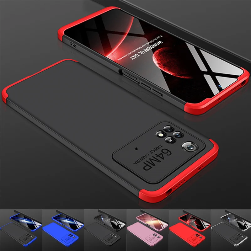 Custodia Poco M4 Pro 4G 3 In 1 Matte Armor Hybrid 360 Gradi Full Coque Per Xiaomi Mi Poco M4 Pocom4 M 4 M4Pro Pocom4Pro Cover Posteriore