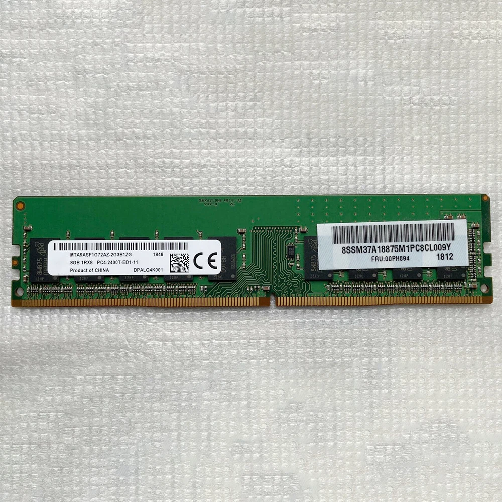 MT RAM 8G 8GB 1RX8 DDR4 PC4-2400 MTA9ASF1G72AZ-2G3B1 ECC UDIMM 메모리용, 1 개