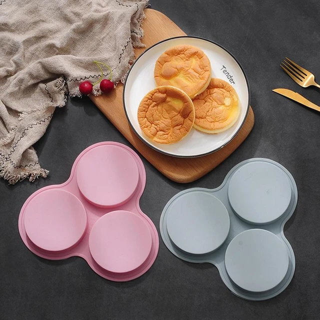 Stampo in Silicone a 3 cavità per cuocere le uova Muffin Hamburger Bun Pan friggitrice  ad aria in Silicone padella per uova accessori per friggitrice ad aria -  AliExpress