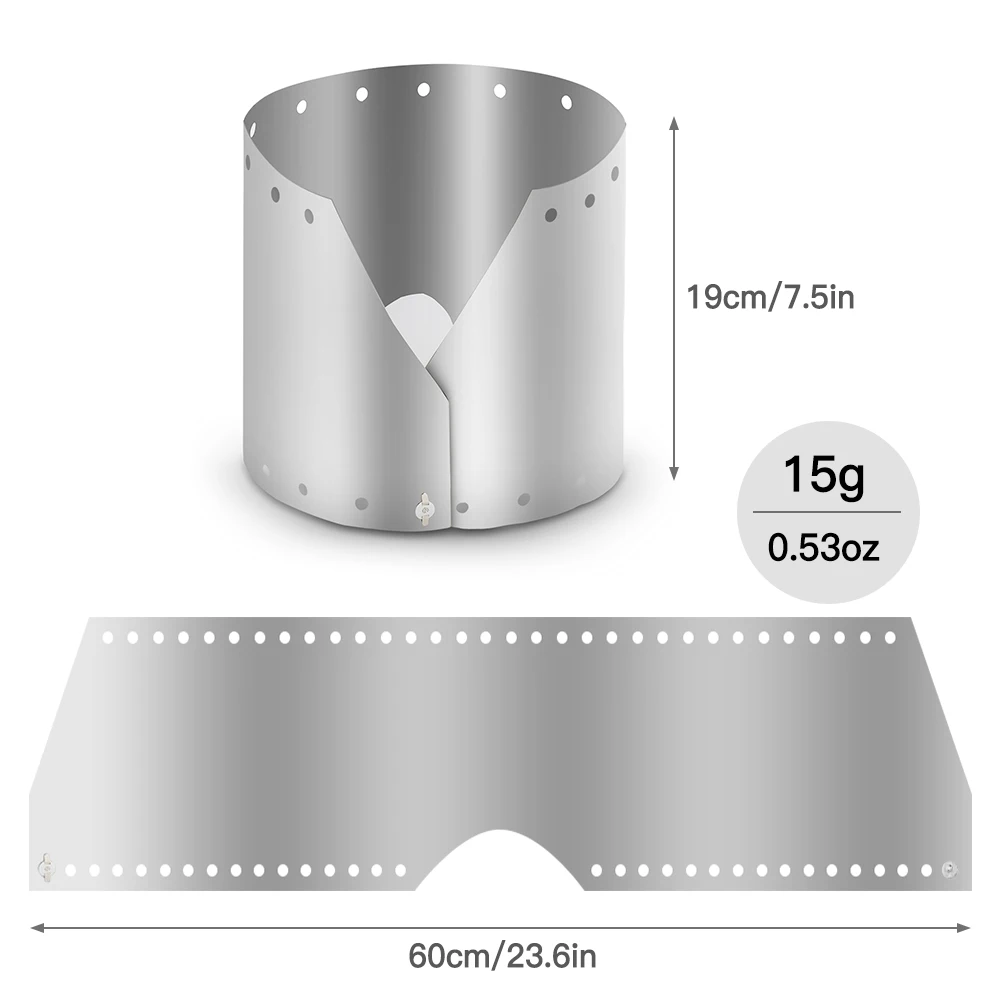 Ultralight Ultra-thin Titanium Outdoor Camping Stove WindShields Screen Windproof Plate Camping Picnic Equipment