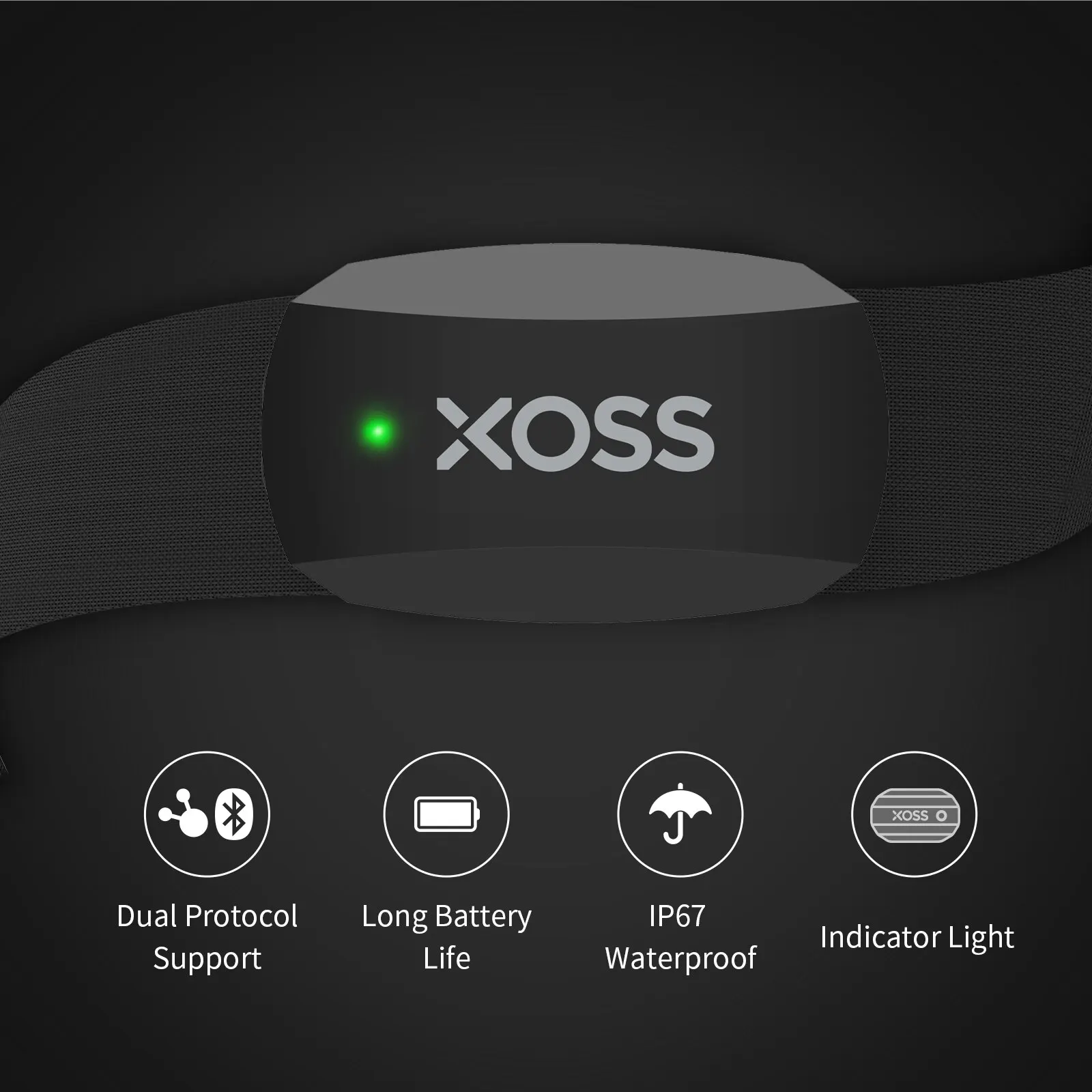 XOSS X2 Chest Strap Heart Rate Monitor for Cycling, Running