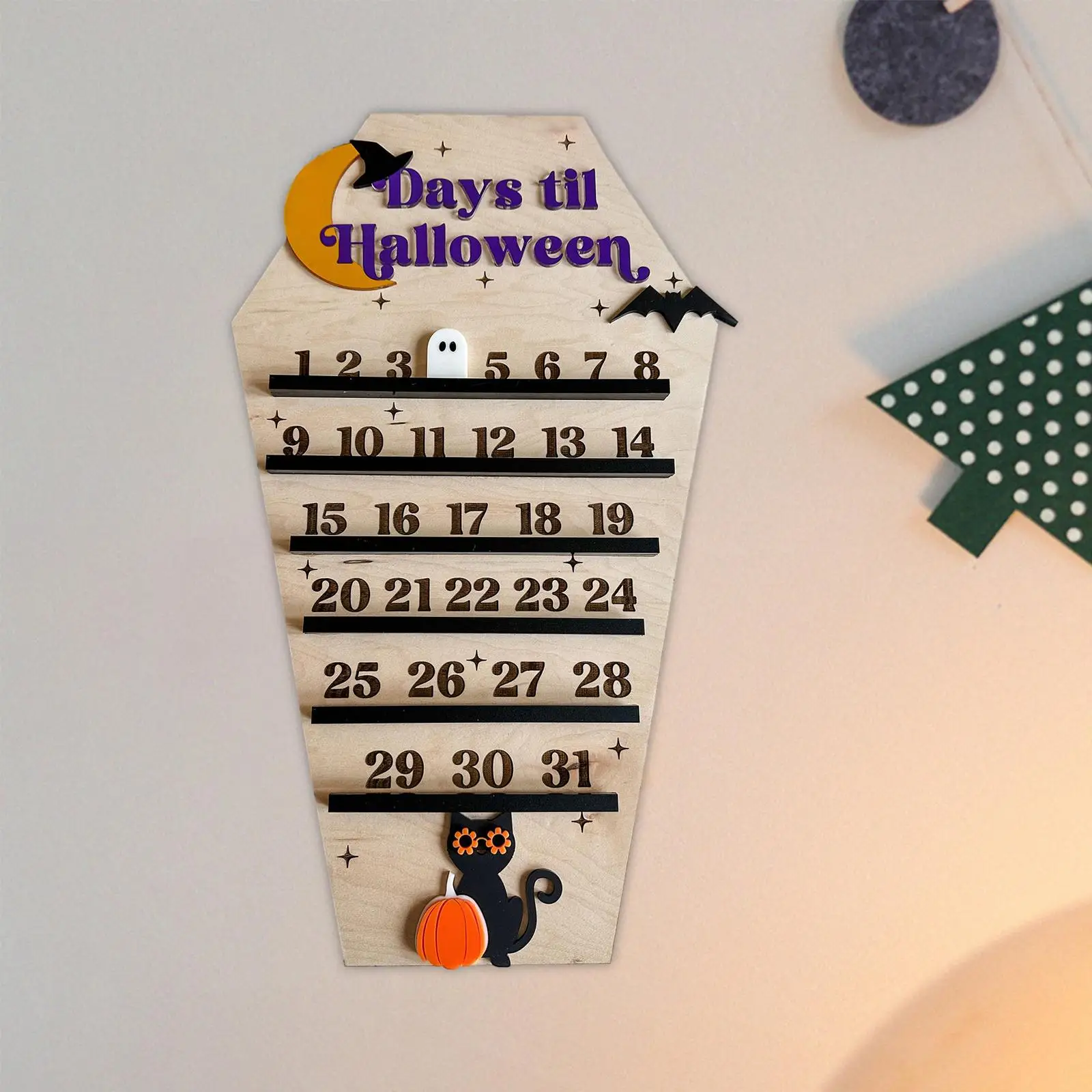 Halloween Calendar Art Craft Durable Halloween Countdown Sign Ornament for  Festive Home Holiday Haunted House Halloween Decor - AliExpress