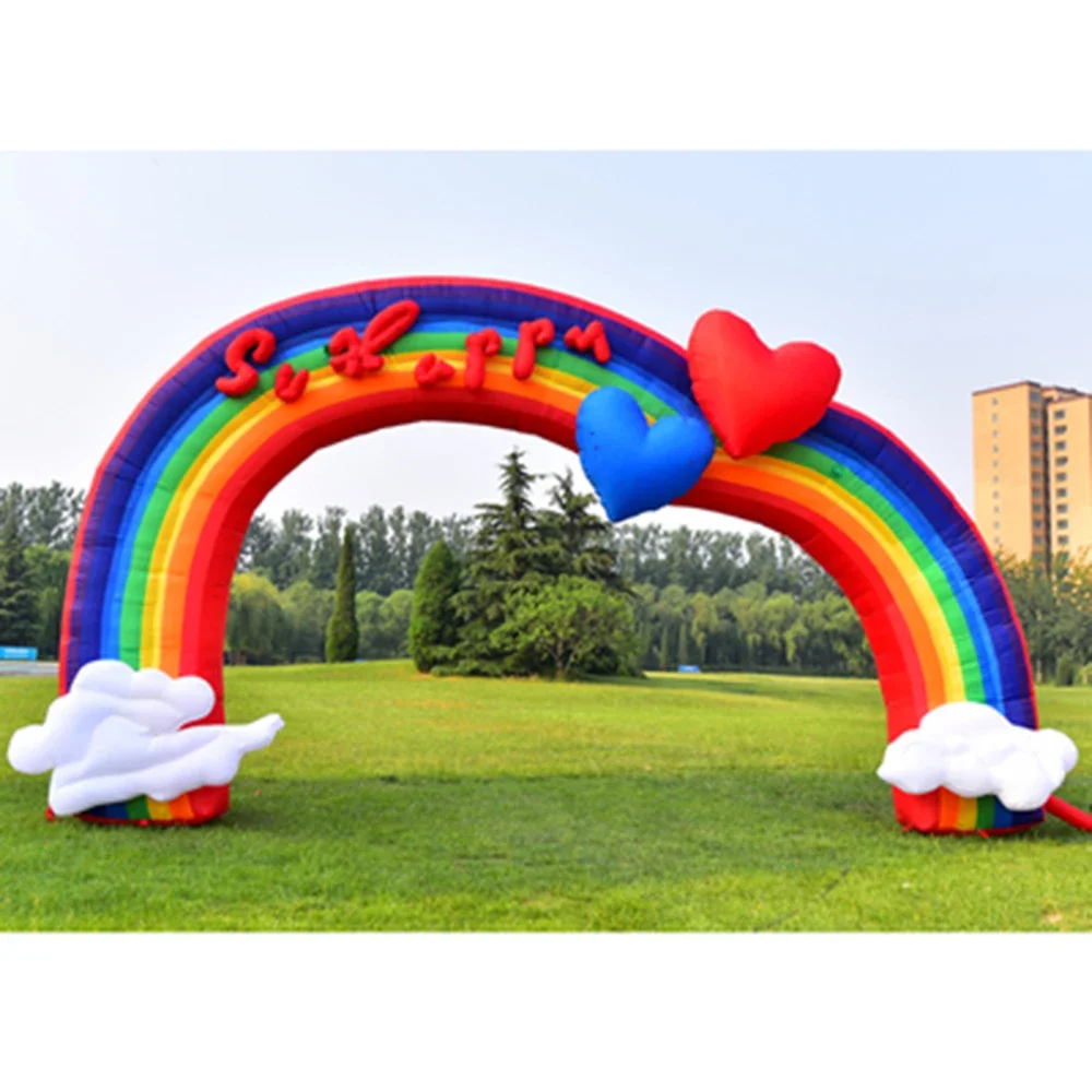 Customizable Inflatable Rainbow Arch 26ftx13ft Advertising Party Celebration Garden Decoration Arch for Event Entrance Rental