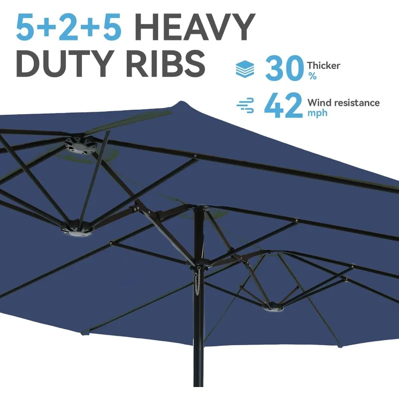 15FT Rectangle Double-Sided Patio Umbrella 3