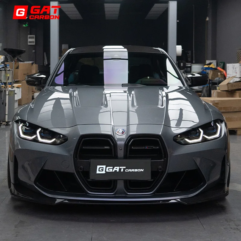 BMW G80 G81 M3 G82 M4 2021-IN A 스타일 프론트 립 리얼 드라이 카본 파이버 바디 키트 스플리터 범퍼 립 카나드 스플리터