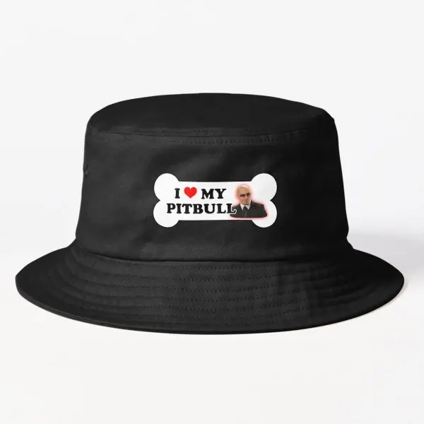

I Love My Pitbull Bumper Sticker Parody Bucket Hat Black Boys Fishermen Caps Casual Summer Spring Solid Color Sun Fashion