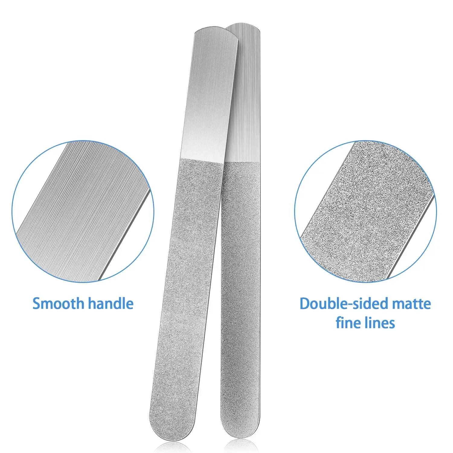 

Diamond Nail File Stainless Steel Double Side Nail File Buffer Metal File Fingernails Toenails Manicure Files for Salon and Home