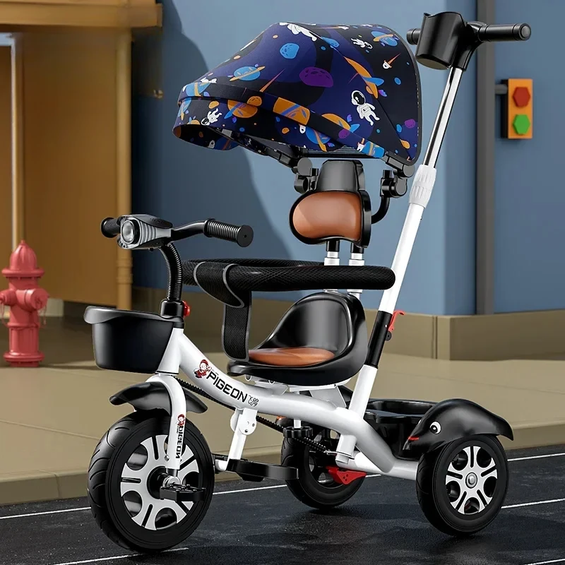 41 Baby Tricycle with Pedals-Large Toddler Stroller, 1-6 Years Old, Children's Bicycle, Push Ride-On, Toddler Push Bike.