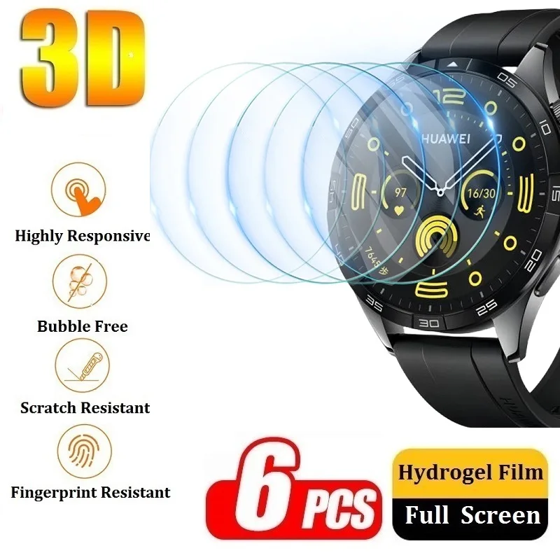 Protector Film for Huawei Watch GT 4 3 2 Screen Protector 46MM 42MM 41MM Film for Huawei Watch GT4 GT3 GT2 Watch Accessories 6 шт защитная пленка для экрана huawei watch gt 3 2 2e gt2 gt3 pro runner 46mm 42mm 43mm гидрогелевая защитная пленка для huawei watch gt 3 2 2e gt2 gt3 pro runner 46mm 42mm 43mm