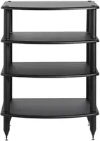 Four Shelf Audio Rack, Media Stand, and Components Cabinet 4 Shelf Black 2