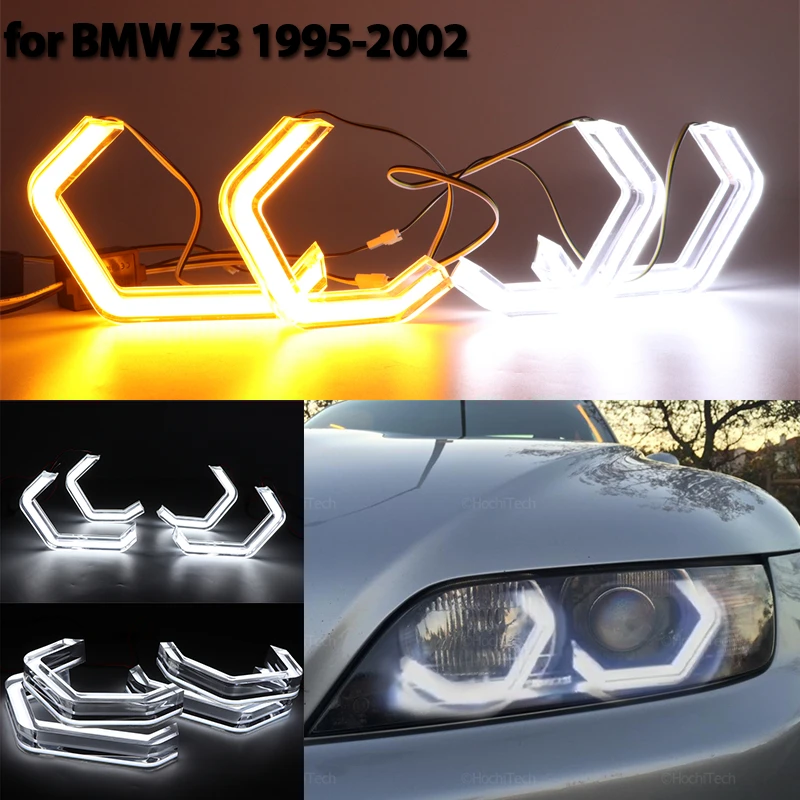 M4 Style White Yellow Halo Ring Angel Eyes Indicatore Di Direzione Switchback Led Light Per Bmw Z3 E36 E37 E38 Roadster Coupe 1995-2002