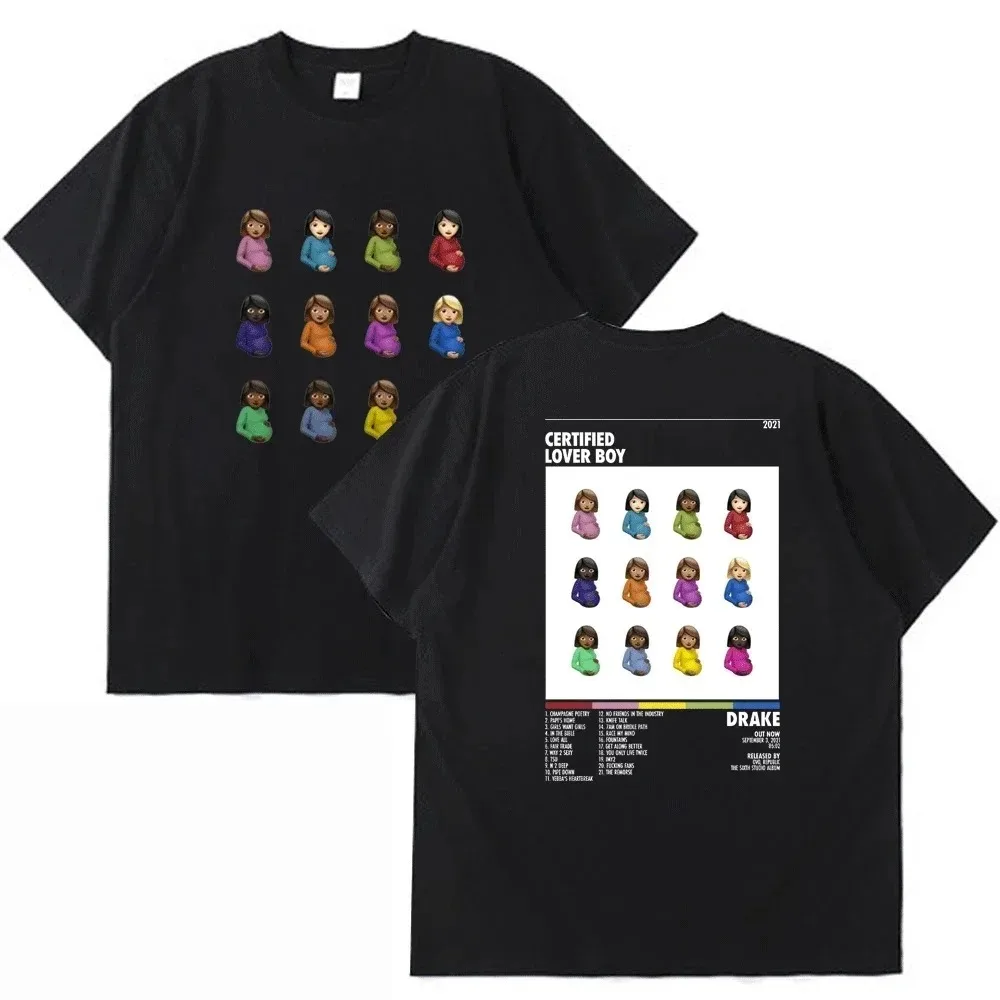 

Certified Lover Boy Album Double Sided Print T-shirt Awesome Hip Hop Rapper Drake Boys Short Sleeve T Shirt Fashion New Tshirt