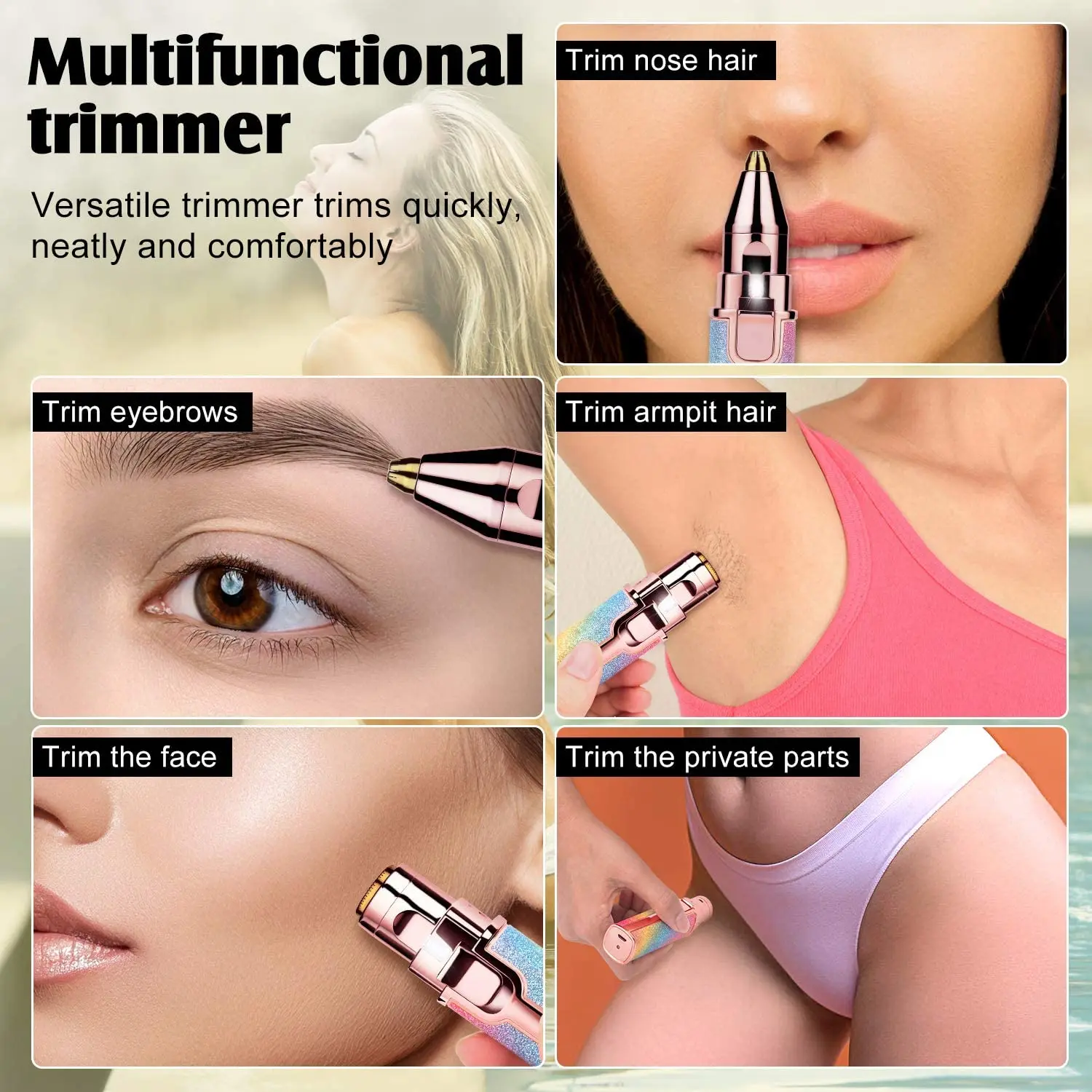 Rechargeable 2 IN 1 Electric Epilator Painless Hair Remover Shaver Eyebrow Shaper Facial Leg Armpit Bikini Portable Trimmer electric epilator hair remover