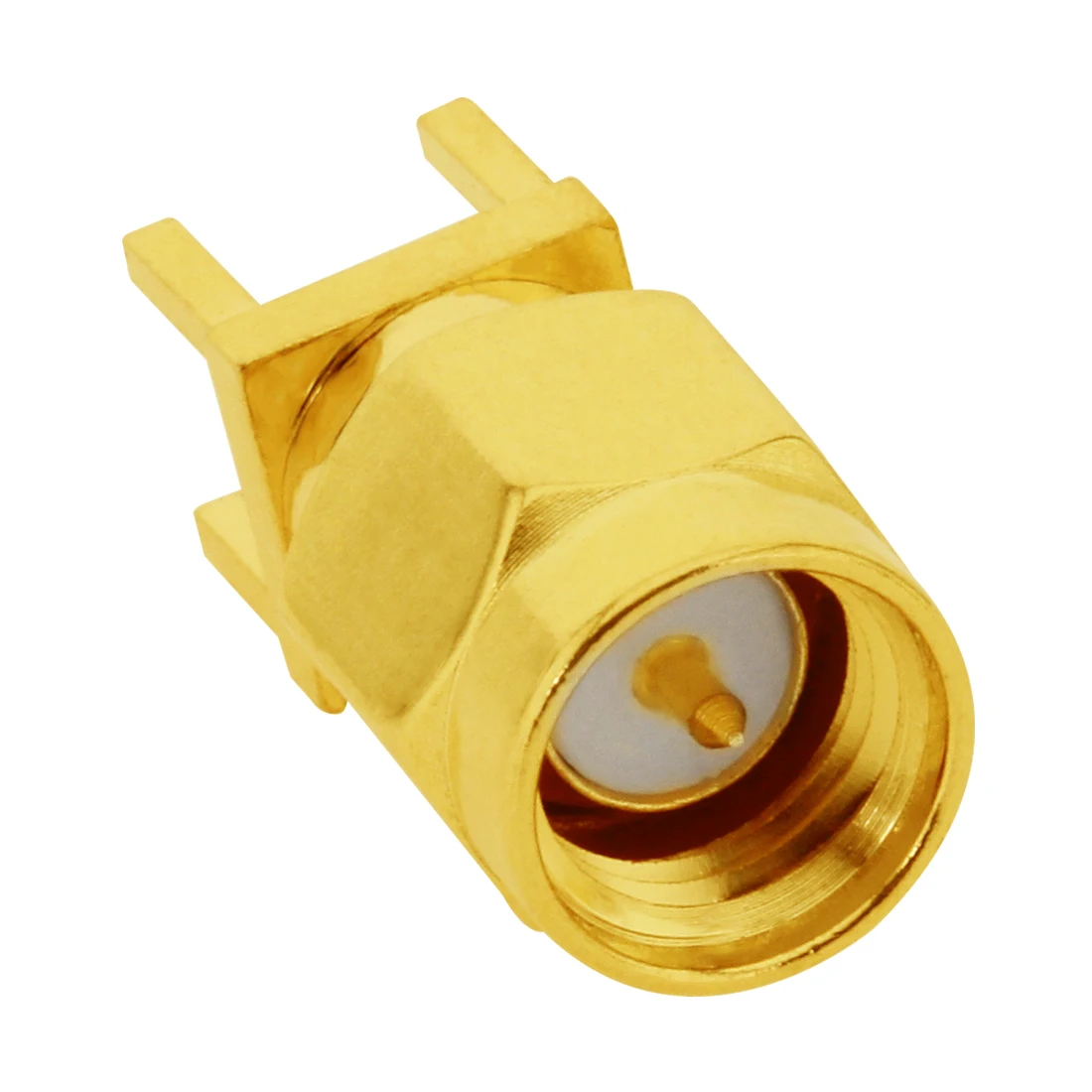 1pc SMA Male Plug RF Coax Connector Vertical PCB Mount Straight Goldplated Wire Terminal Wholesale Fast Shipping