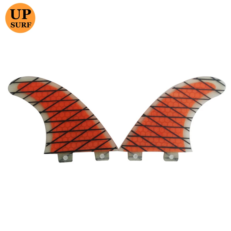 Surf Board UPSURF FCS Fin TWIN FIN G5 Orange Color Surfing Fin 2 pcs/set High Quality Fiberglass Honeycomb Surfboard Fin high quality surfboards 10ft inflatable sup surf paddle board soft board surfboard for youth