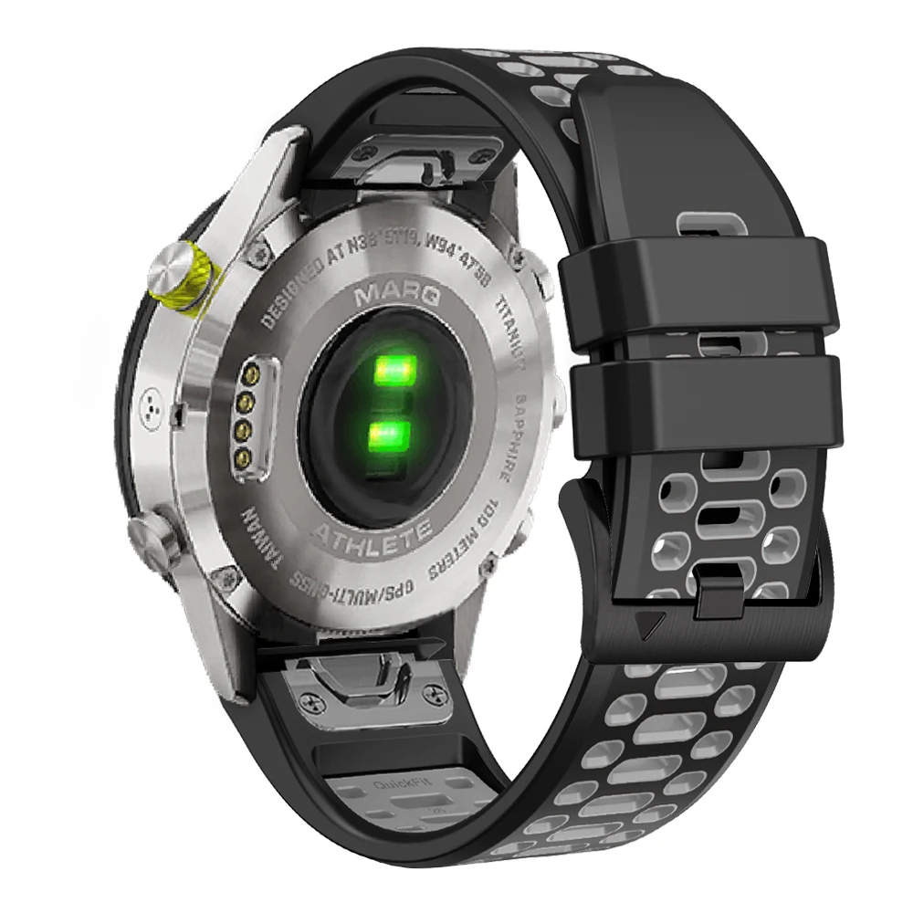 Breathable Two-Tone Silicone Sport Watch Band – QuickFit Design