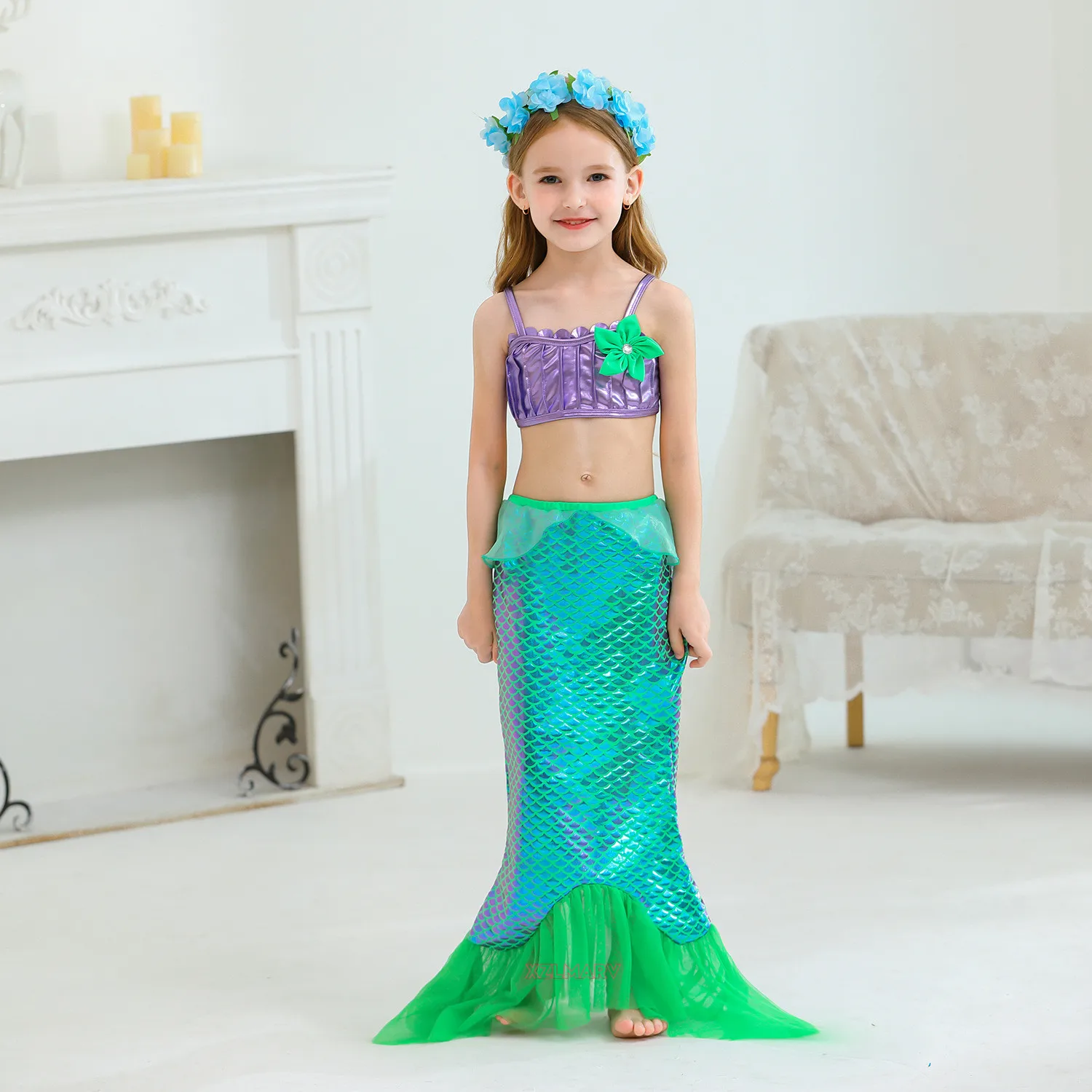 Mermaid Dress for Girl Ariel Prom Princess Cosplay Costume for Kids Girls Birthday Party Halloween