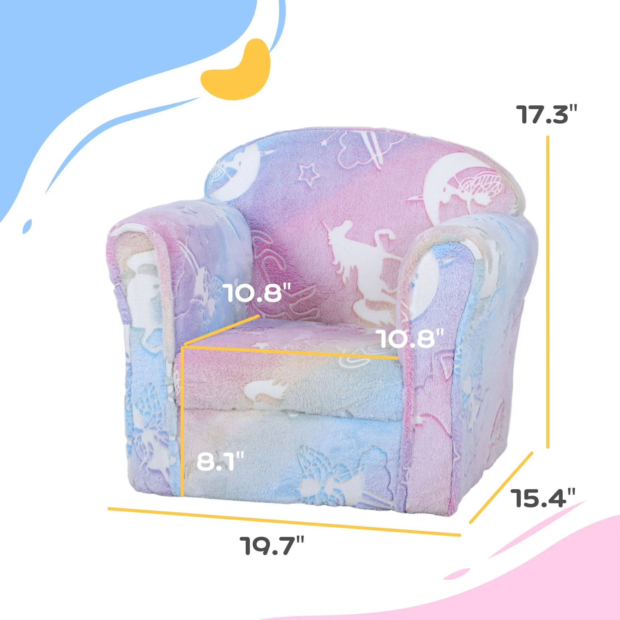Kids Sofa with Luminous Fairy Design for 18-36 Months, Multicolor 3