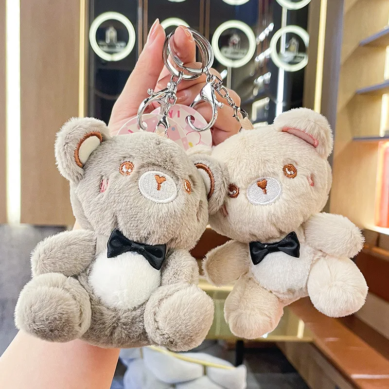 Nordic Bow Tie Bear Keychain Creative Cute Bear Key Chain Pendant Car Key  Ring Couple Schoolbag Pendant Bag Charm Wholesale Gift