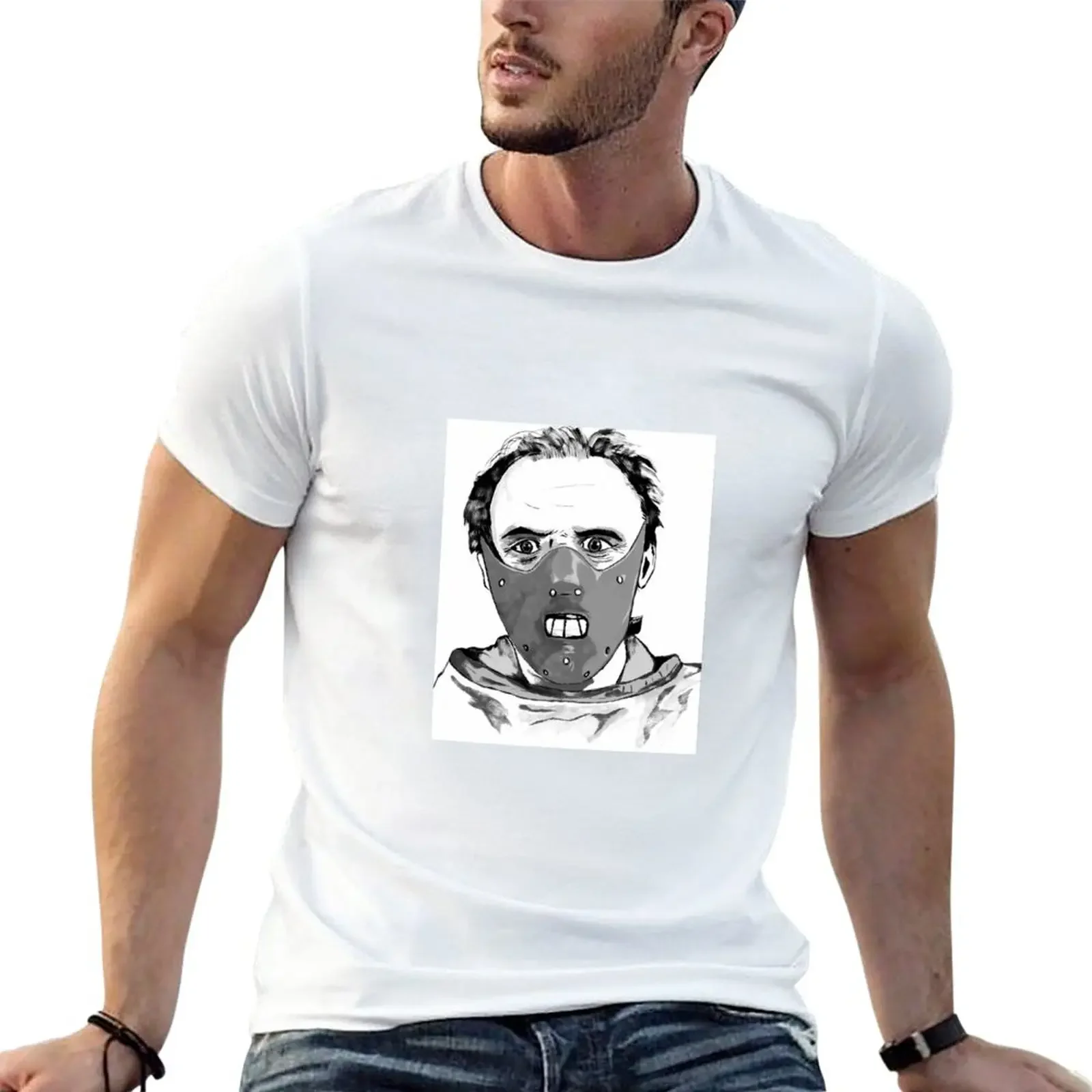 

Hannibal Lecter Art T-Shirt anime clothes sports fans summer tops mens t shirts pack