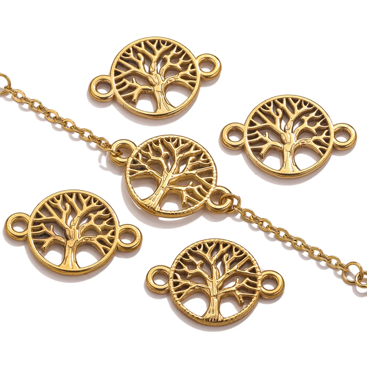 European Stainless Steel Accessories Bracelet Necklace DIY Life Tree Accessories Pendant 3