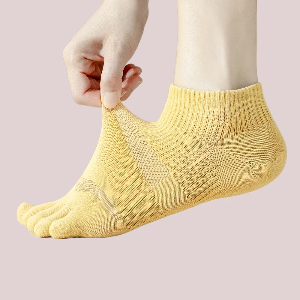 5/10 Pairs Women Five Fingers Socks Sports Anti-slip Low Cut Ankle Socks Women Fashion High Quality Cotton Mesh Summer Toe Socks