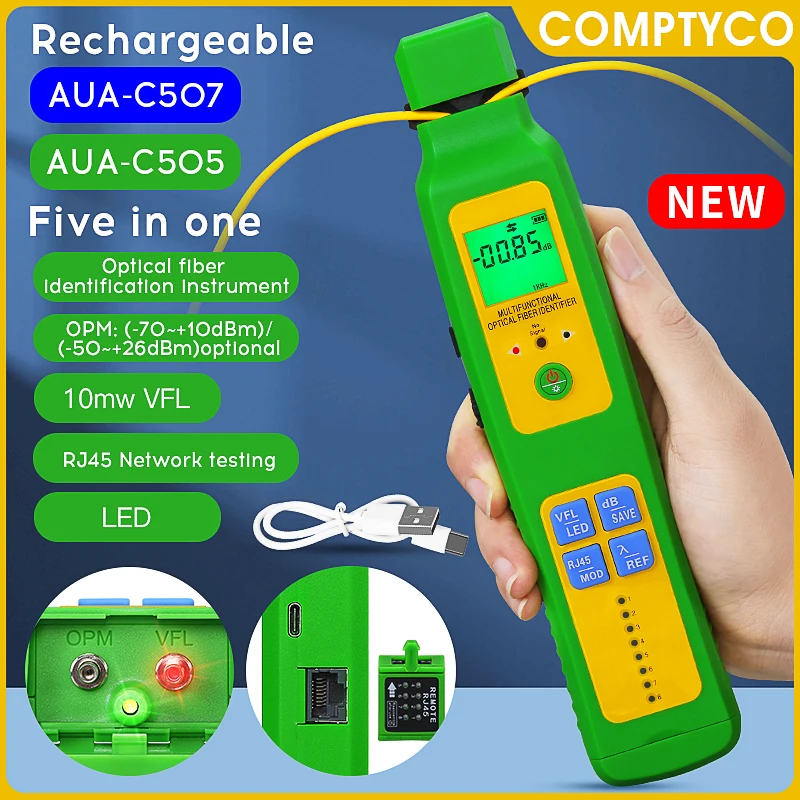 

COMPTYCO Five in one AUA-C505/507 optical fiber signal identifier Optical power meter RJ45 test LED lighting