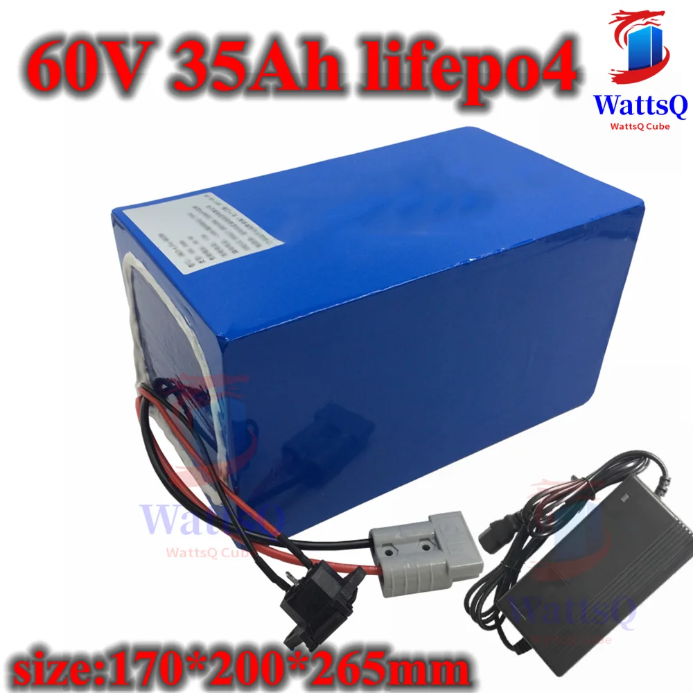 

lithium 60V 35Ah lifepo4 battery with BMS deep cycle for 3000W Forklift Scooter motorcycle AGV go cart vehicle + 5A charger