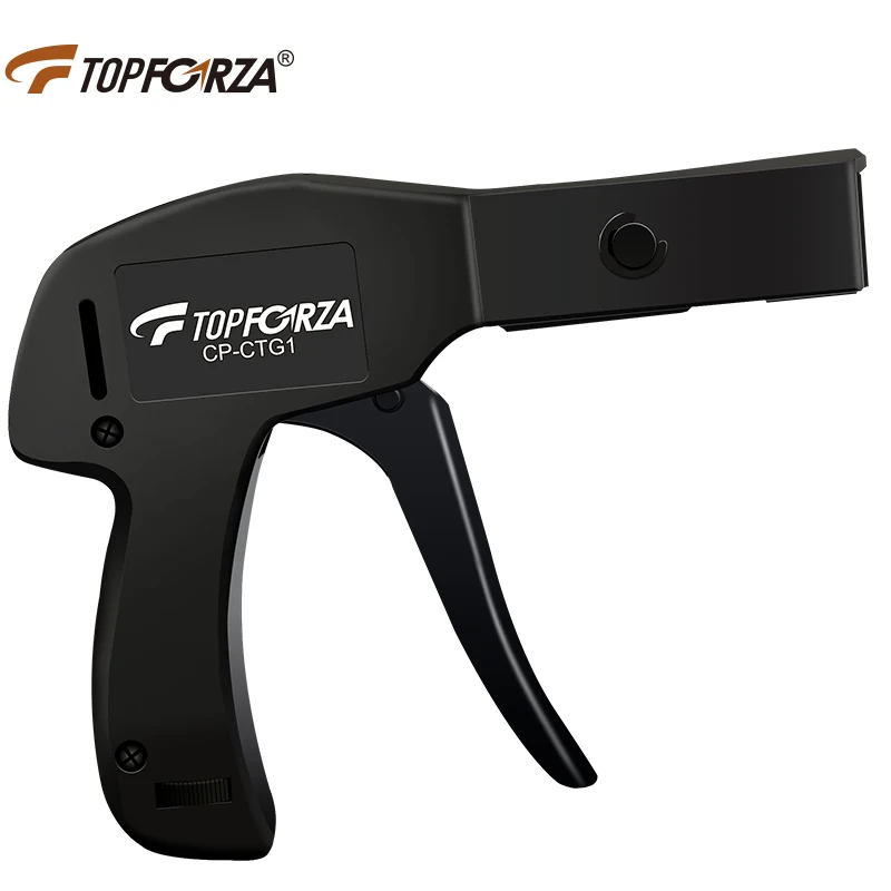 Topforza-cable Tie Gun Apertar e Cortar Plástico Nylon Abraçadeiras Die-cast Aço Clean Cut Flush Cut Zip Ferramentas Manuais Tie