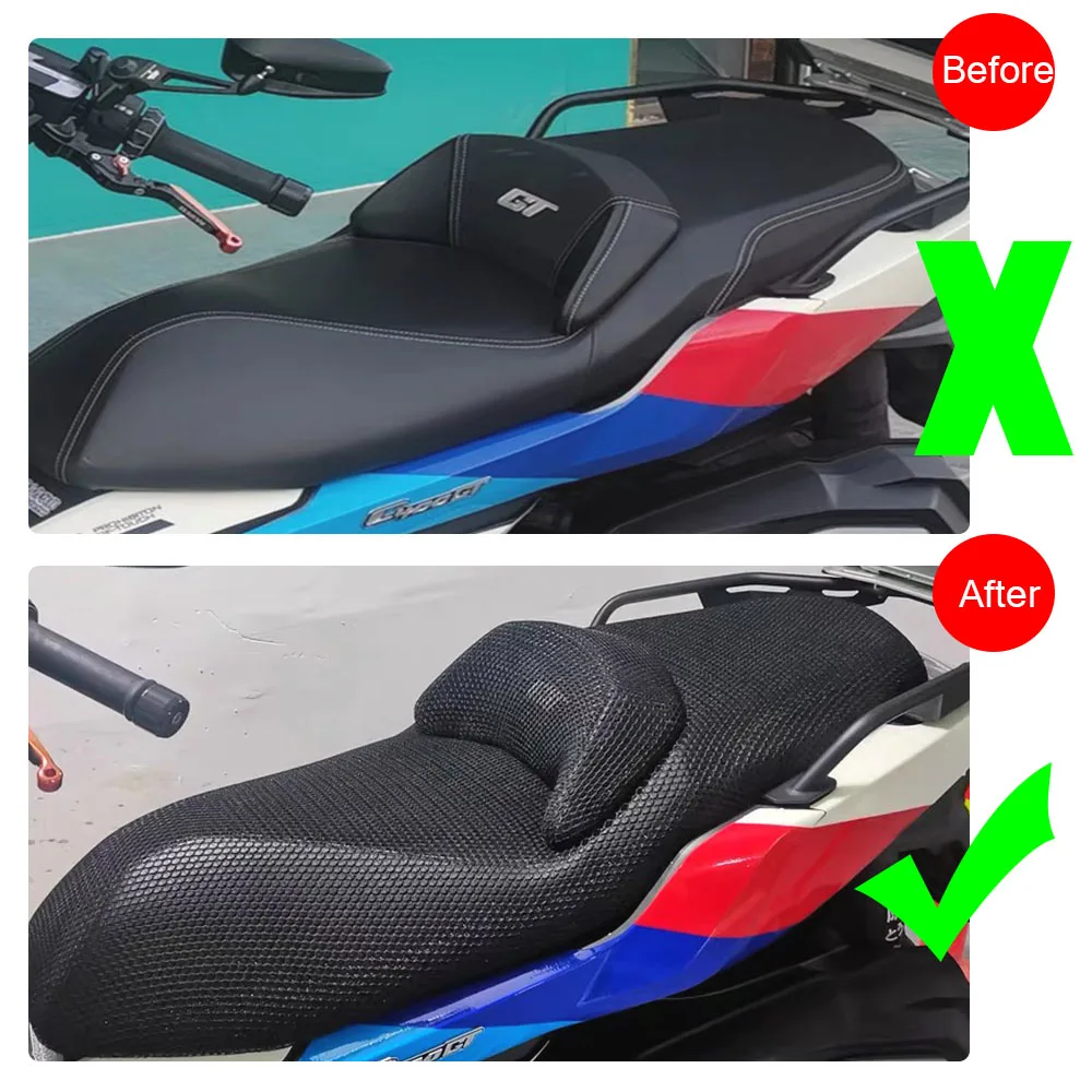 Motorcycle Accessories For BMW C 400 GT C400 GT C 400GT C400GT Rear Seat Cowl Backrest Cover 3D Mesh Net Waterproof Sunproof Protector