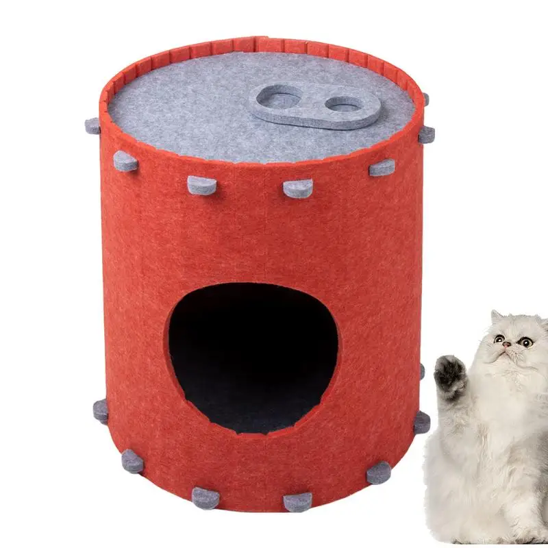 

Cat Bed Cave Cat House Calming Dog Bed Hideaway Cave Furniture Felt Dog House Cat Cave Bed Warm Pet Cave For Cats Puppies Small