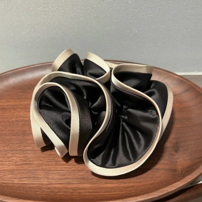 Scrunchies para cabelo nova moda luxo cetim seda laço de cabelo em forma de botão hairrunch para meninas headwear
