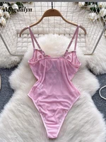 Magdalyn Women's Clothing One Pieces Bodysuits Sexy Lingerie Sweet Flower Embroidery Rompers Sheer Combination Tight Jumpsuits - Image 2