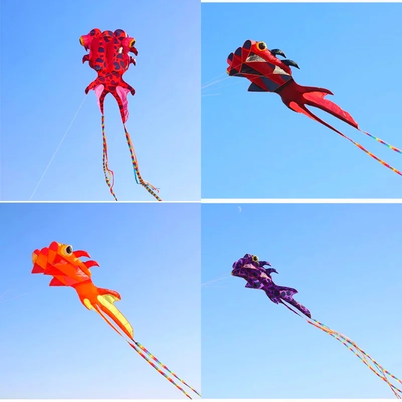 

Free shipping 3D soft kite red and black goldfish large high-grade adult three-dimensional boneless kite 20 meters drift tail