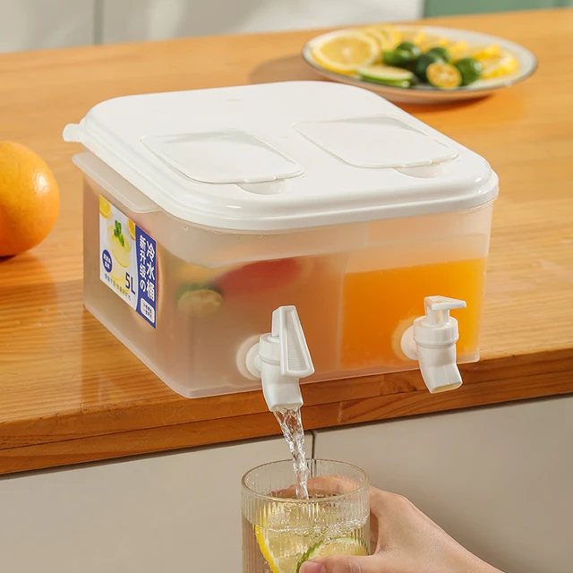 3L Plastic Water Dispenser for Fridge Juice Containers with Lids & Faucet  Lemonade Beverage Dispenser Water Jug Pitcher Large Drink Dispensers for