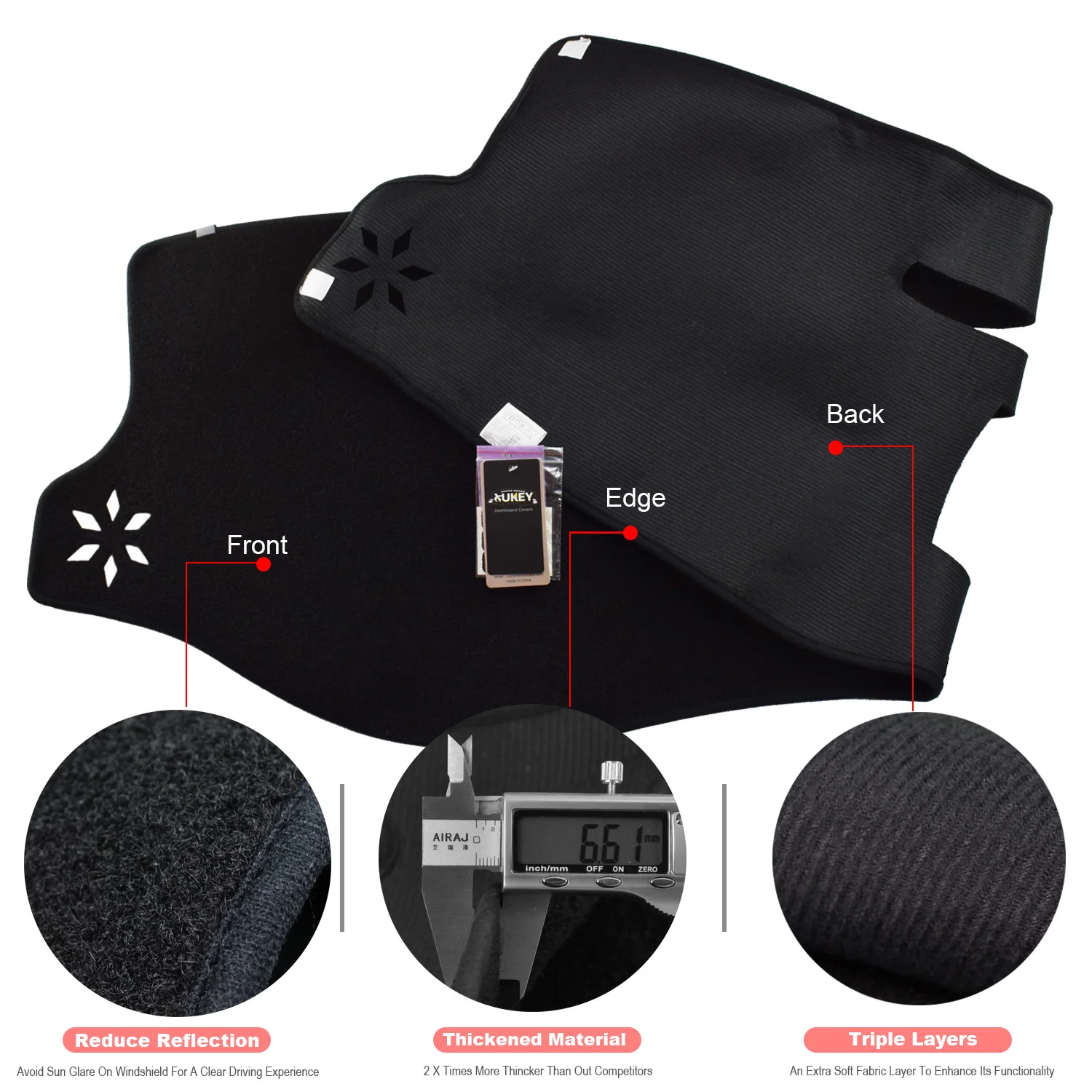 OEMASSIVE For Dacia Renault Logan 2 2012- Renault Symbol Car Inner Auto Dashboard Cover Pad Carpet Dash Mat Cushion