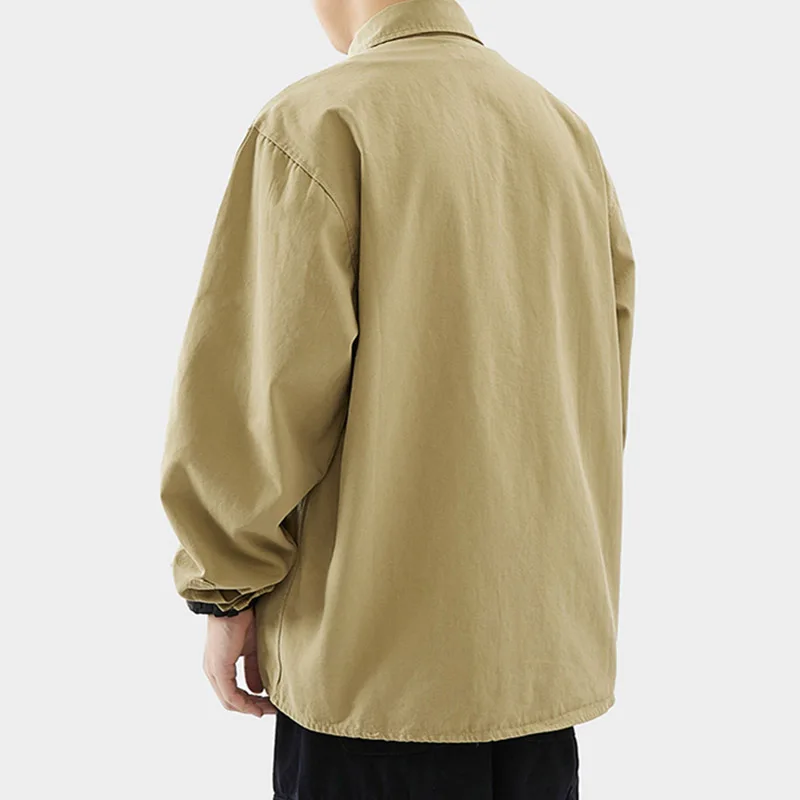 2023 New Loose Fashion Workwear Long Sleeved Coat Korean Edition Men's Leisure Travel Designer Lightweight Breathable Top Jacket