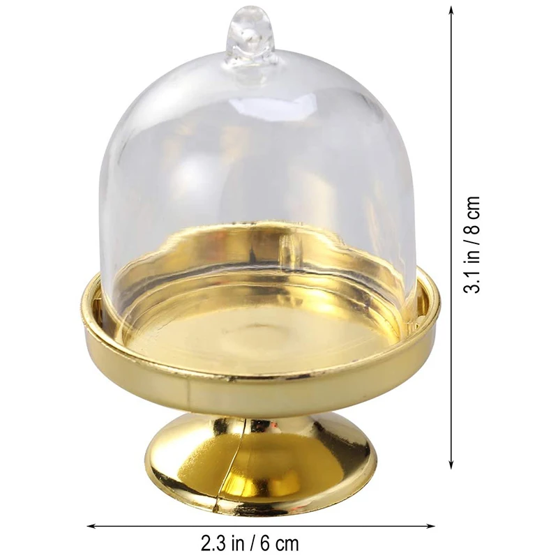 

12-Piece Mini Cake Stand Chocolate Cake Candy Display Board with Lid for Birthday and Wedding Supplies (Golden Base)