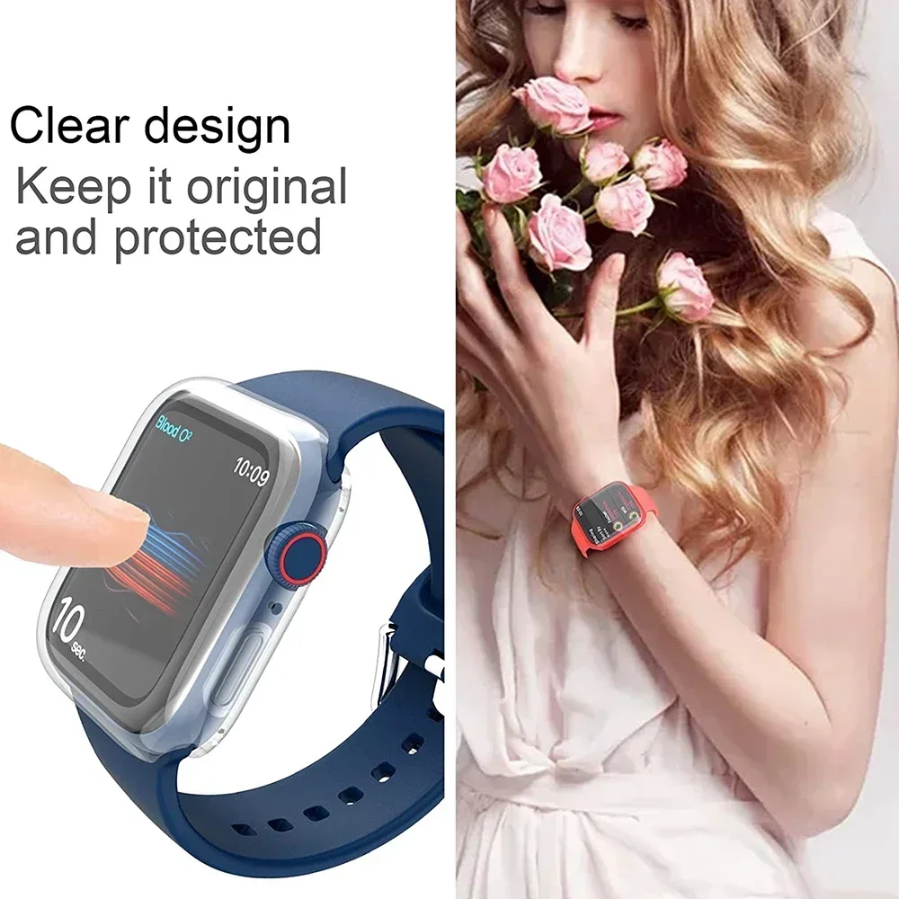 1–5 Stück transparente Displayschutzfolie für Apple Watch 11, 10, 9, 8, 45/41 mm, 44 mm, 42 mm, 46 mm, weiches TPU-Gehäuse, IWatch-Serie 7 SE 6 5 – Detail 11
