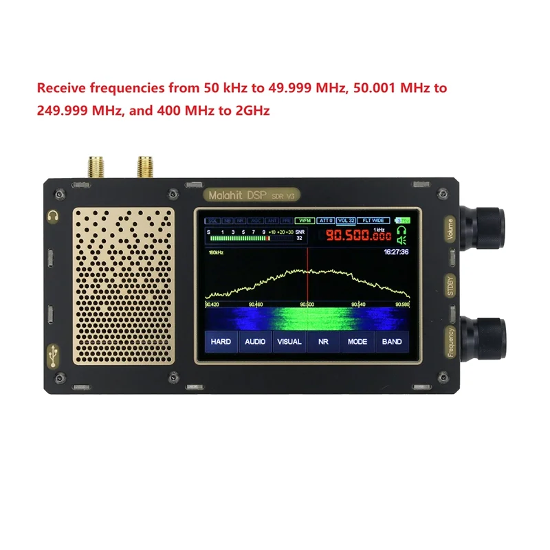 

1.10D 3,5 дюймов IPS 50 кГц-2 ГГц радиоприемник портативный летающая рыба версия Малахит приемник