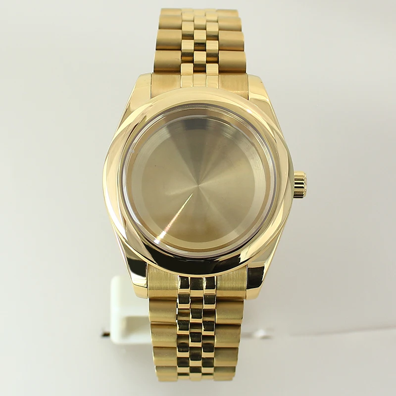 High-Quality 36mm/39mm Steel Watch Case with Sapphire Glass Bracelet