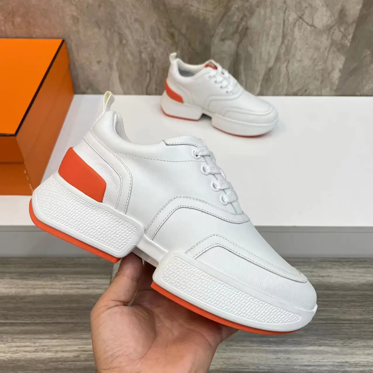 

Lovers Designer Sneakers Womens Shoes Thick Bottom Men Shoes Flats Female Shoes Lace-up Loafers Size 34-46 Casual Shoes