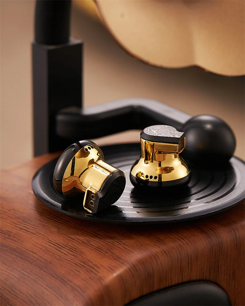 

Ksearphone темперамент DBX настоящий кованый дамасский Золотой титановый сплав камера плоская головка затычки для ушей HIFI ограниченный